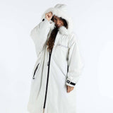 Dryrobe Alpine Adults Advance Long Sleeve Changing Robe - White/Grey