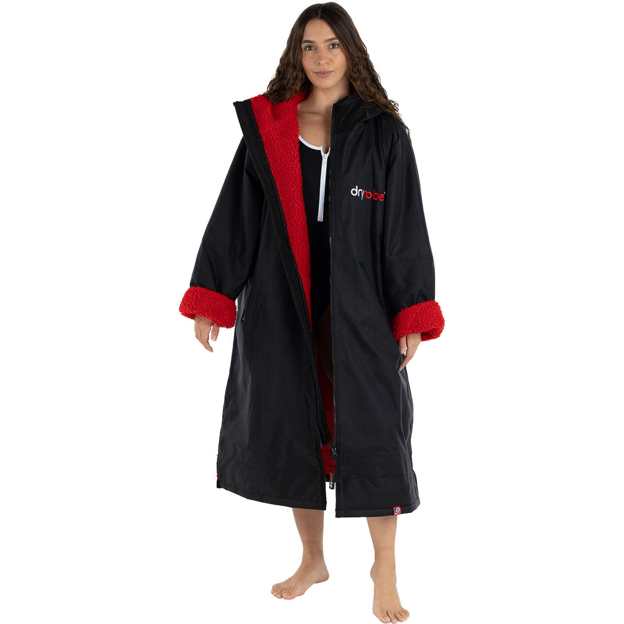 Dryrobe Advance Long Sleeve V3 Changing Robe - Black/Red