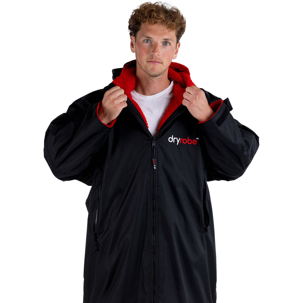 Dryrobe Advance Long Sleeve V3 Changing Robe - Black/Red