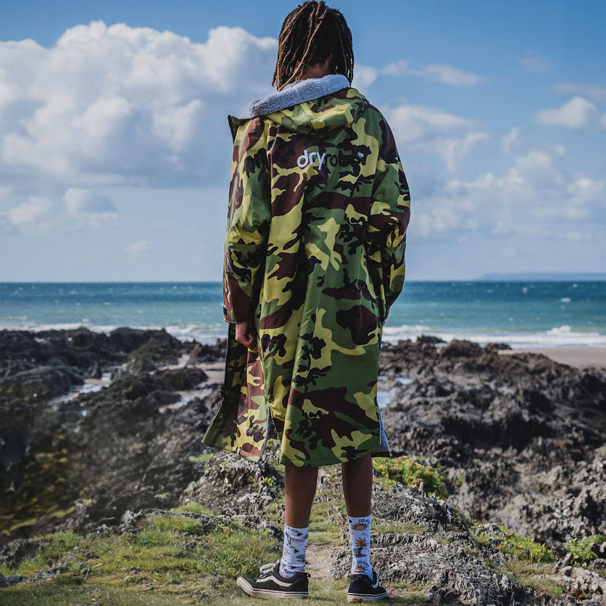 Dryrobe Advance Long Sleeve V3 Changing Robe - Camoflage/Grey