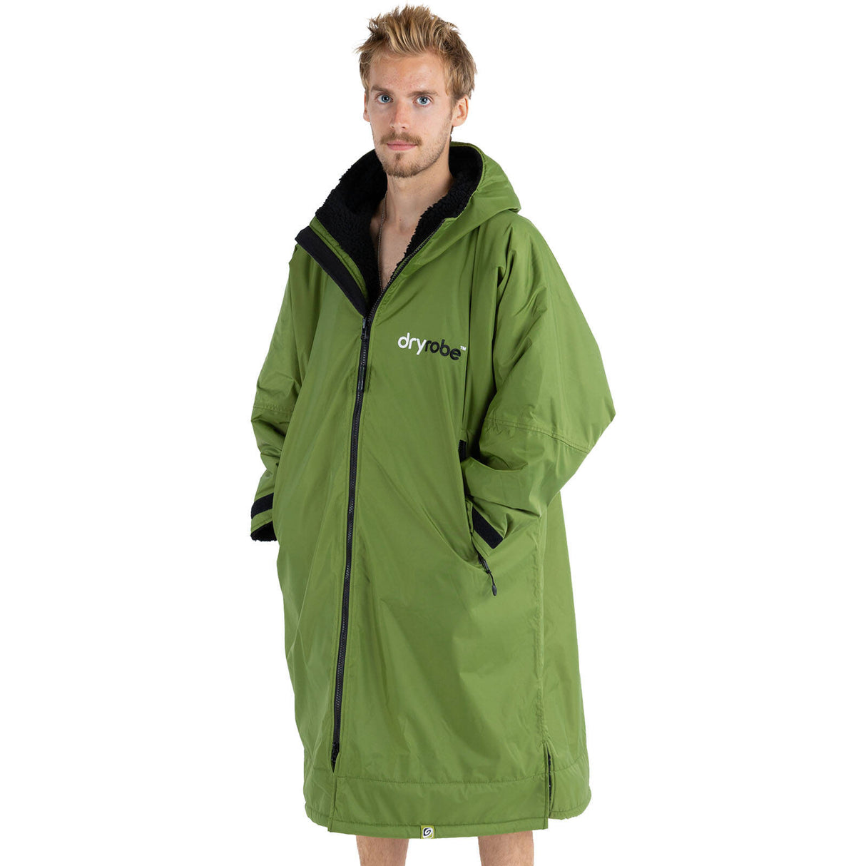 Dryrobe Advance Long Sleeve V3 Changing Robe - Dark Green/Black