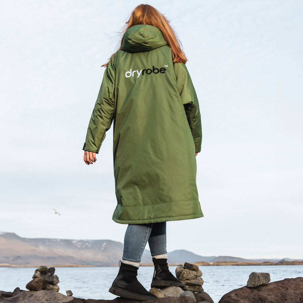 Dryrobe Advance Long Sleeve V3 Changing Robe - Dark Green/Black
