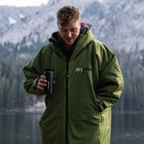 Dryrobe Advance Long Sleeve V3 Changing Robe - Dark Green/Black