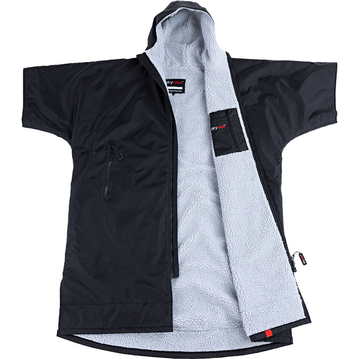Dryrobe Advance Short Sleeve V3 Changing Robe - Black/Grey
