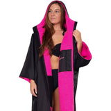 Dryrobe Advance Short Sleeve V3 Changing Robe - Black/Pink