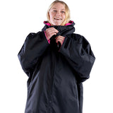 Dryrobe Advance Kids Long Sleeve V3 Changing Robe - Black/Pink