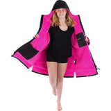 Dryrobe Advance Kids Long Sleeve V3 Changing Robe - Black/Pink