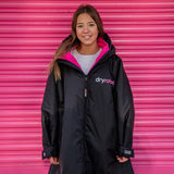 Dryrobe Advance Kids Long Sleeve V3 Changing Robe - Black/Pink