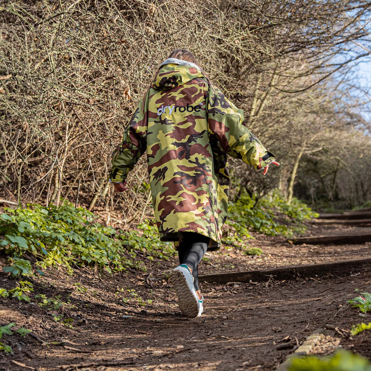Dryrobe Advance Kids Long Sleeve V3 Changing Robe - Camoflage/Grey