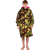 Dryrobe Advance Kids Long Sleeve V3 Changing Robe - Camoflage/Pink