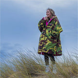 Dryrobe Advance Kids Long Sleeve V3 Changing Robe - Camoflage/Pink