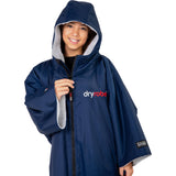 Dryrobe Advance Kids Short Sleeve V3 Changing Robe - Navy Blue/Grey