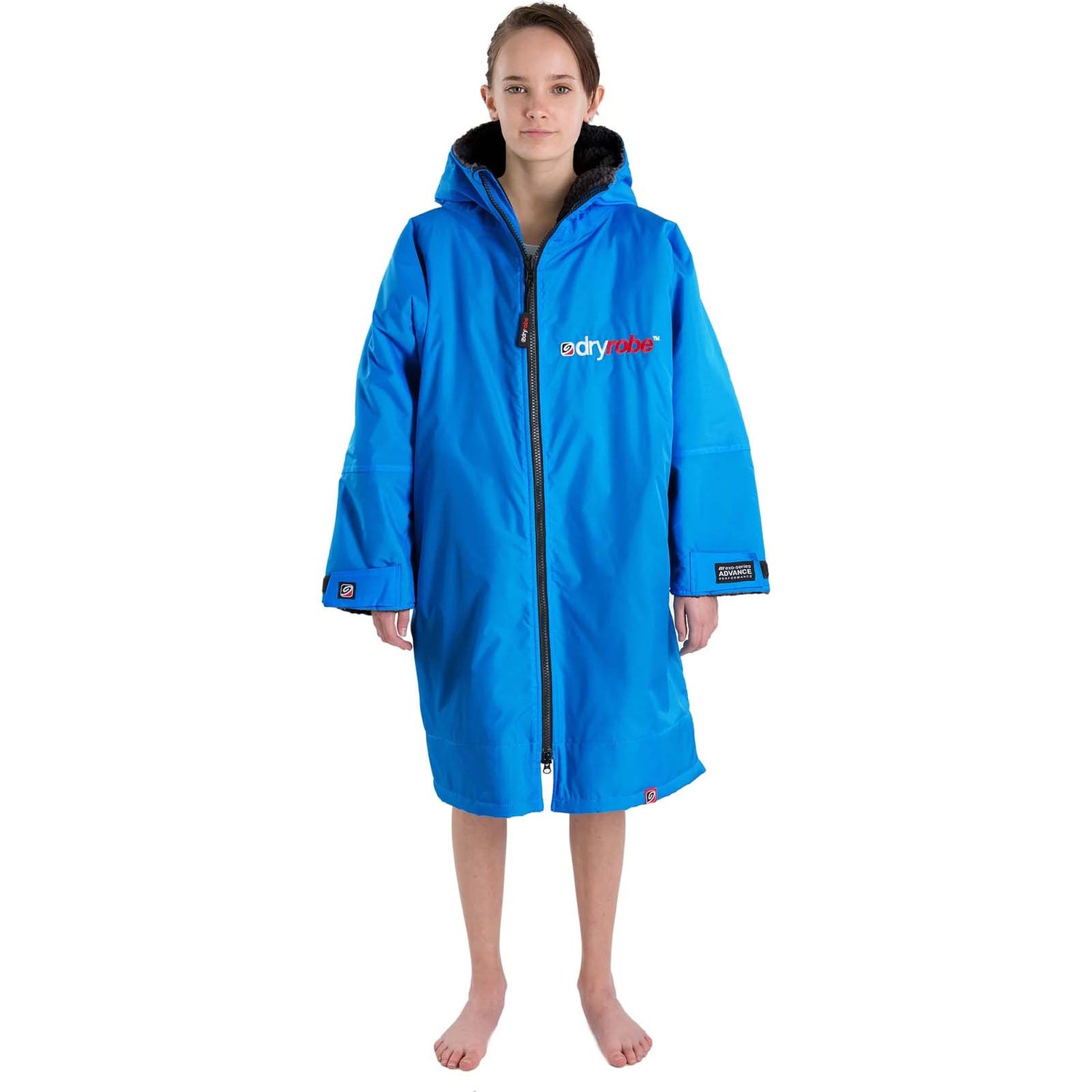 Dryrobe Advance Kids Long Sleeve Changing Robe - Cobalt Blue/Black