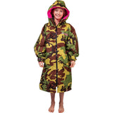 Dryrobe Advance Kids Long Sleeve Changing Robe - Camo/Pink