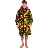 Dryrobe Advance Kids Long Sleeve Changing Robe - Camo/Pink