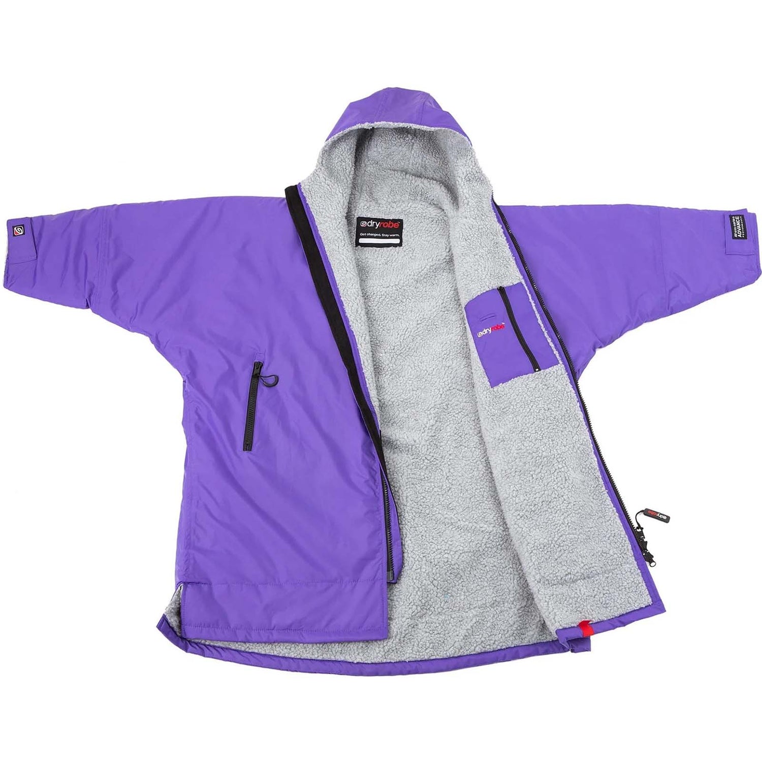 Dryrobe Advance Kids Long Sleeve Changing Robe - Purple/Grey