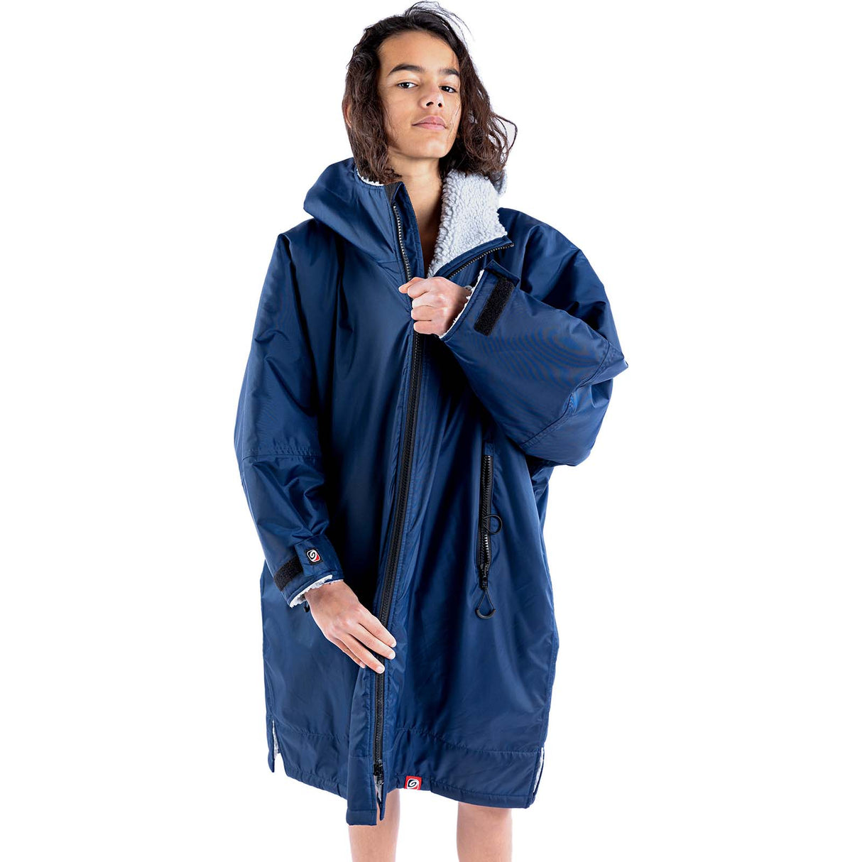 Dryrobe Advance Kids Long  Sleeve V3 Changing Robe - Navy Blue/Grey