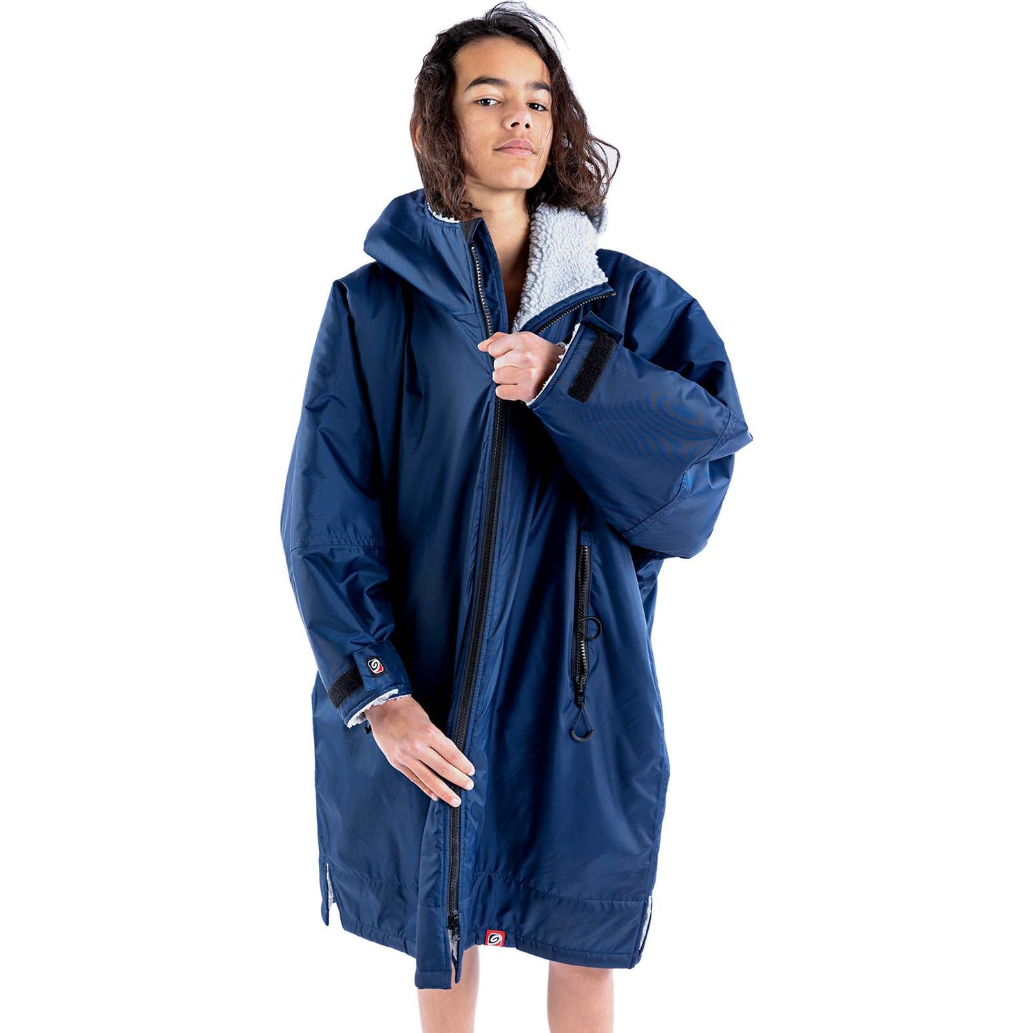 Dryrobe Advance Kids Long  Sleeve V3 Changing Robe - Navy Blue/Grey