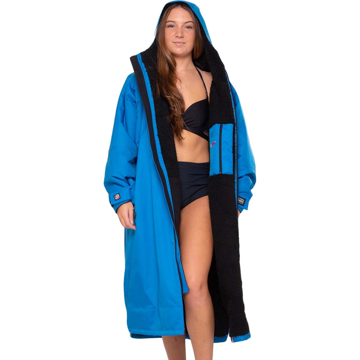 Dryrobe Advance Long Sleeve Changing Robe - Cobalt Blue/Black