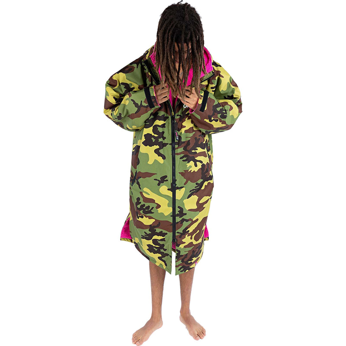 Dryrobe Advance Long Sleeve Changing Robe - Camo/Pink