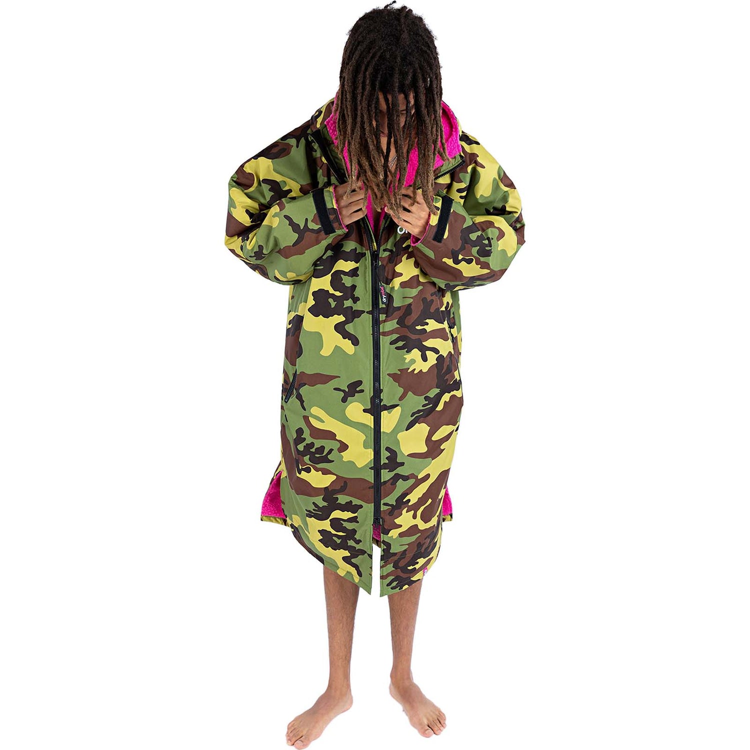 Dryrobe Advance Long Sleeve Changing Robe - Camo/Pink