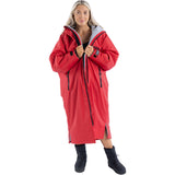 Dryrobe Advance Long Sleeve Changing Robe - Red/Grey