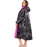 Dryrobe Advance Long Sleeve V3 Changing Robe - Black Camo/Pink