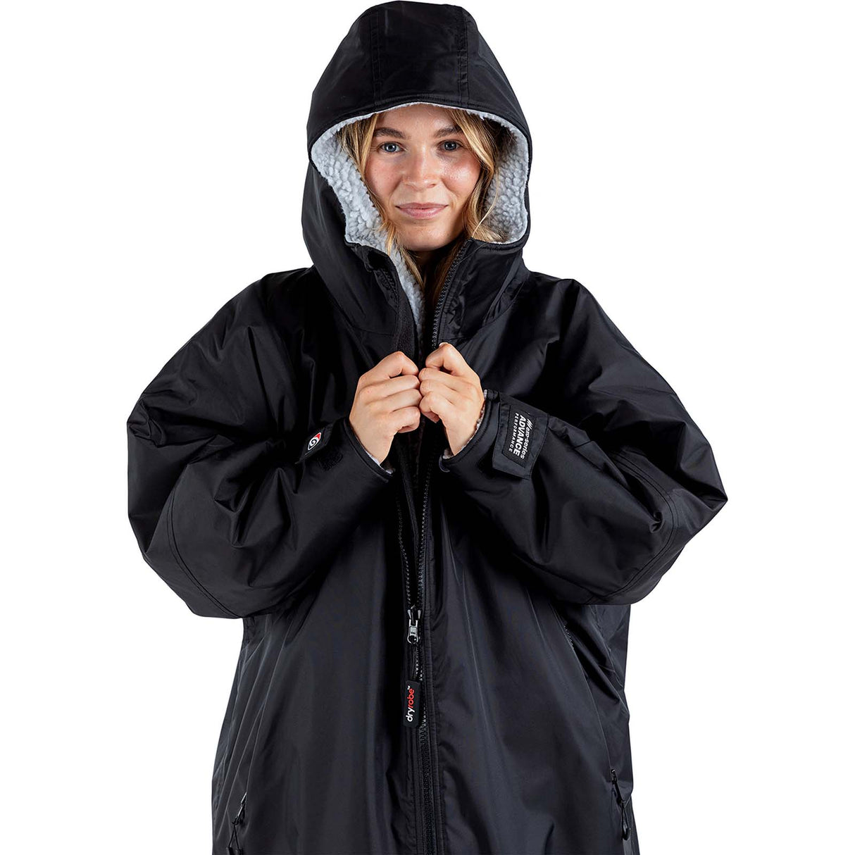 Dryrobe Advance Long Sleeve V3 Changing Robe - Black/Grey