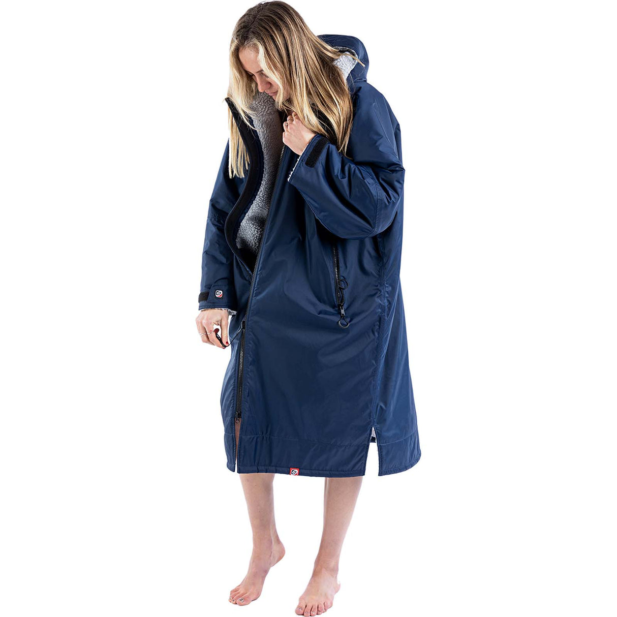 Dryrobe Advance Long Sleeve V3 Changing Robe - Navy Blue/Grey