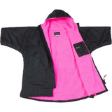 Dryrobe Advance Kids Short Sleeve Changing Robe - Black/Pink