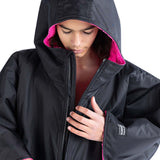 Dryrobe Advance Kids Short Sleeve Changing Robe - Black/Pink