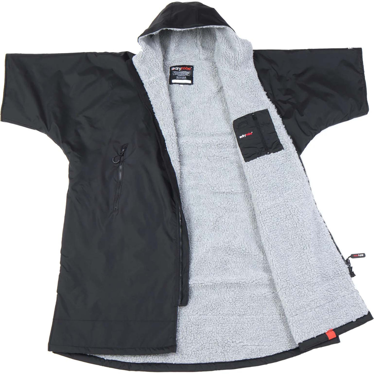 Dryrobe Advance Short Sleeve Changing Robe - Black/Grey