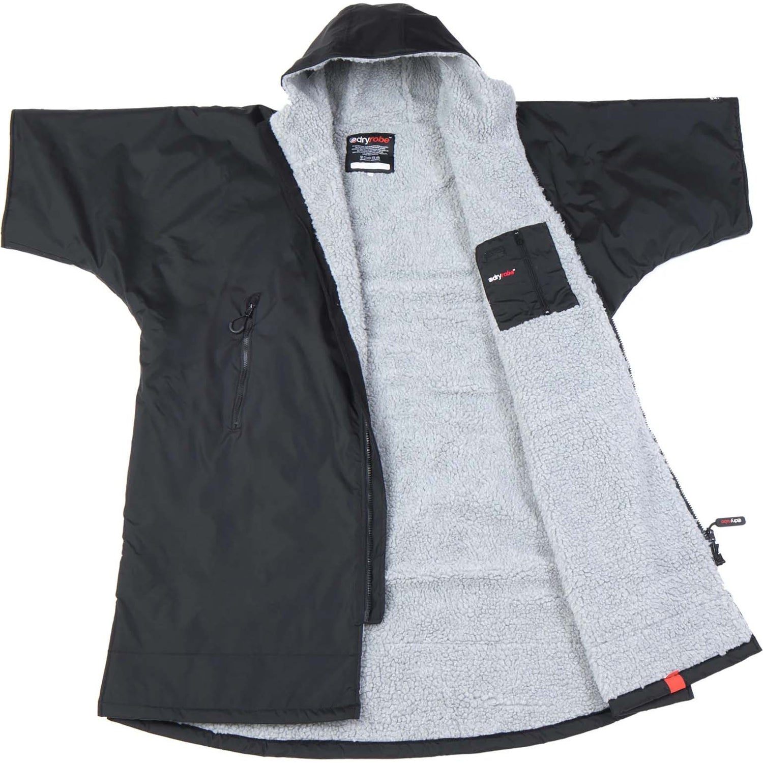 Dryrobe Advance Short Sleeve Changing Robe - Black/Grey