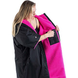 Dryrobe Advance Long Sleeve V3 Changing Robe - Black/Pink