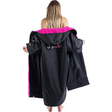 Dryrobe Advance Long Sleeve V3 Changing Robe - Black/Pink