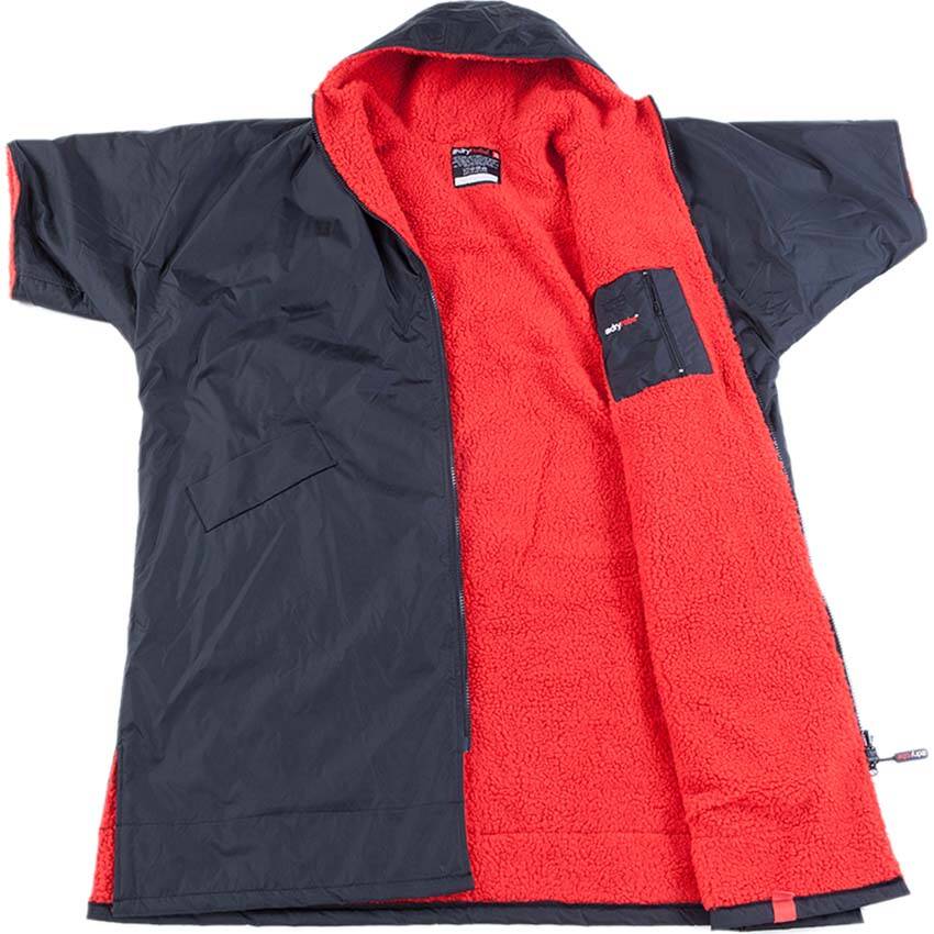 Dryrobe Advance Short Sleeve Changing Robe - Black/Red