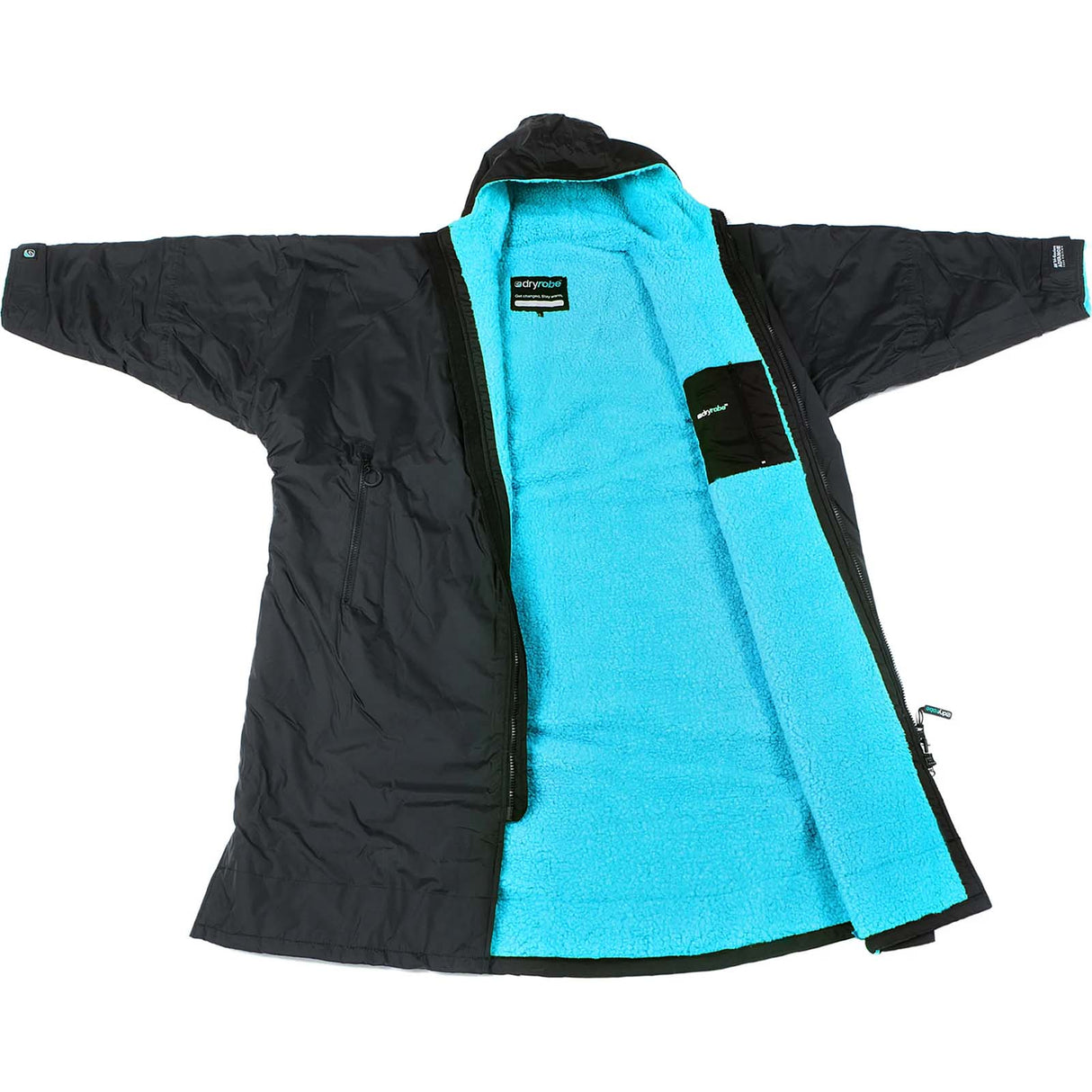 Dryrobe Advance Long Sleeve Changing Robe - Black/Blue