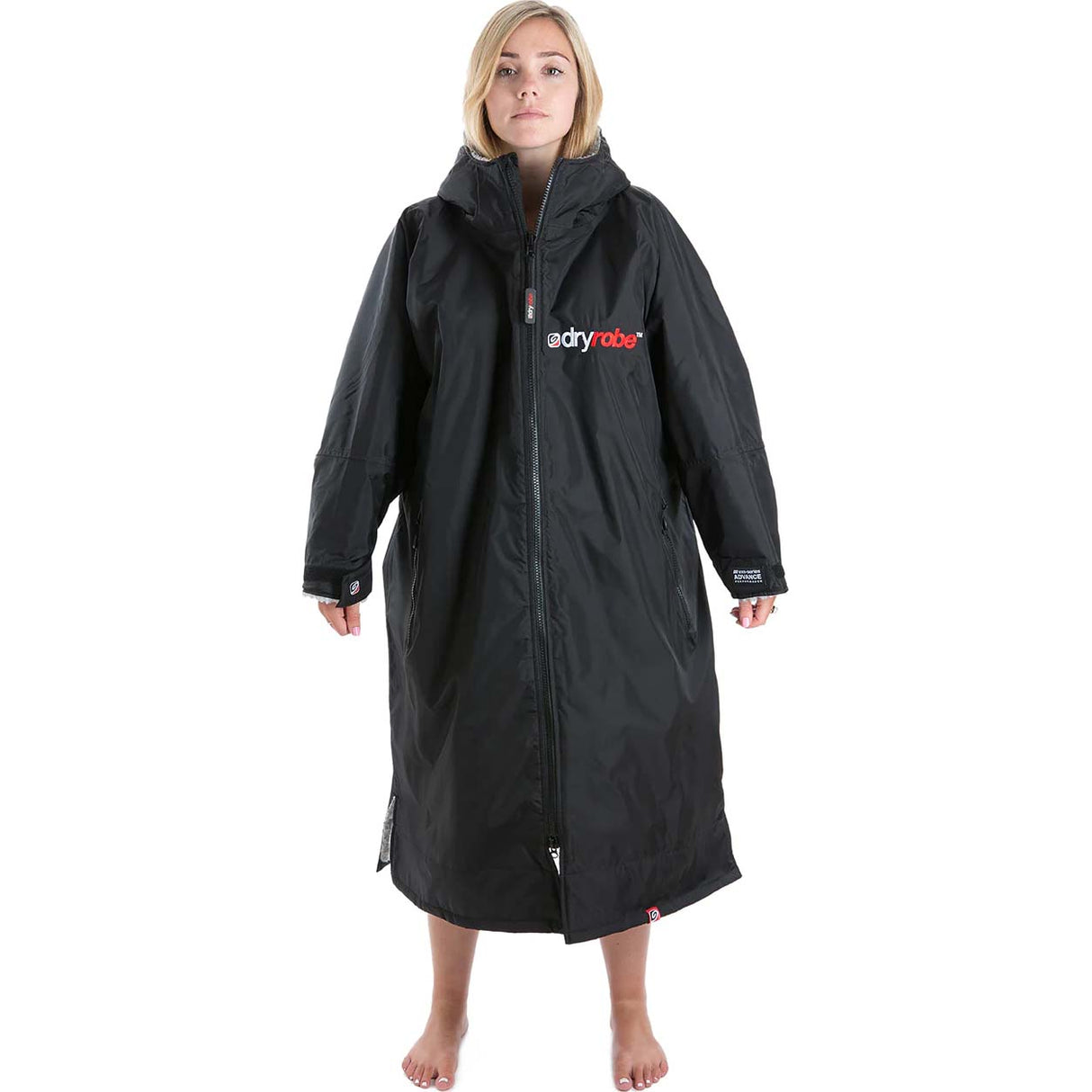Dryrobe Advance Long Sleeve Changing Robe - Black/Grey