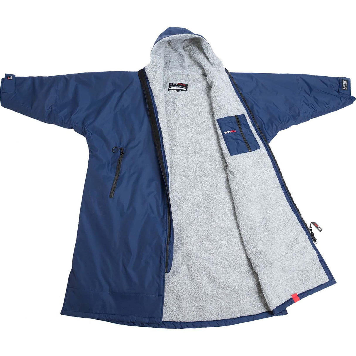 Dryrobe Advance Long Sleeve Changing Robe - Navy/Grey