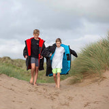 Dryrobe Advance Kids Long Sleeve Changing Robe - Black/Blue