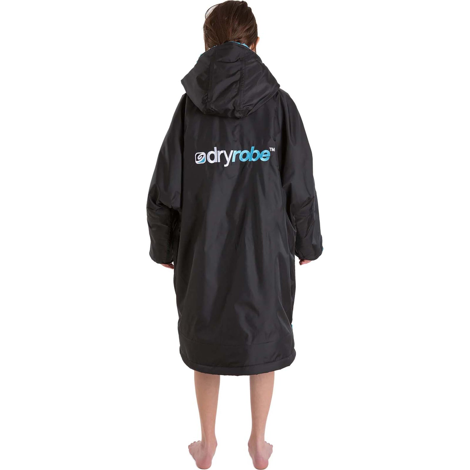 Dryrobe Advance Kids Long Sleeve Changing Robe - Black/Blue