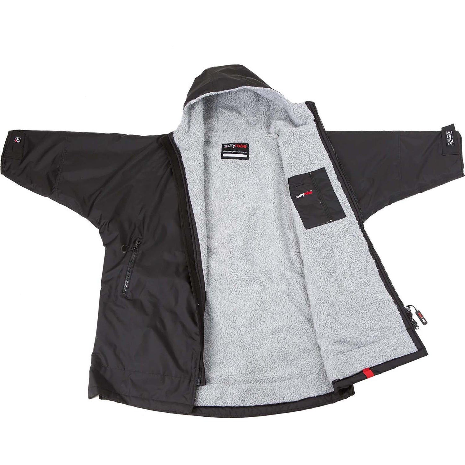 Dryrobe Advance Kids Long Sleeve Changing Robe - Black/Grey