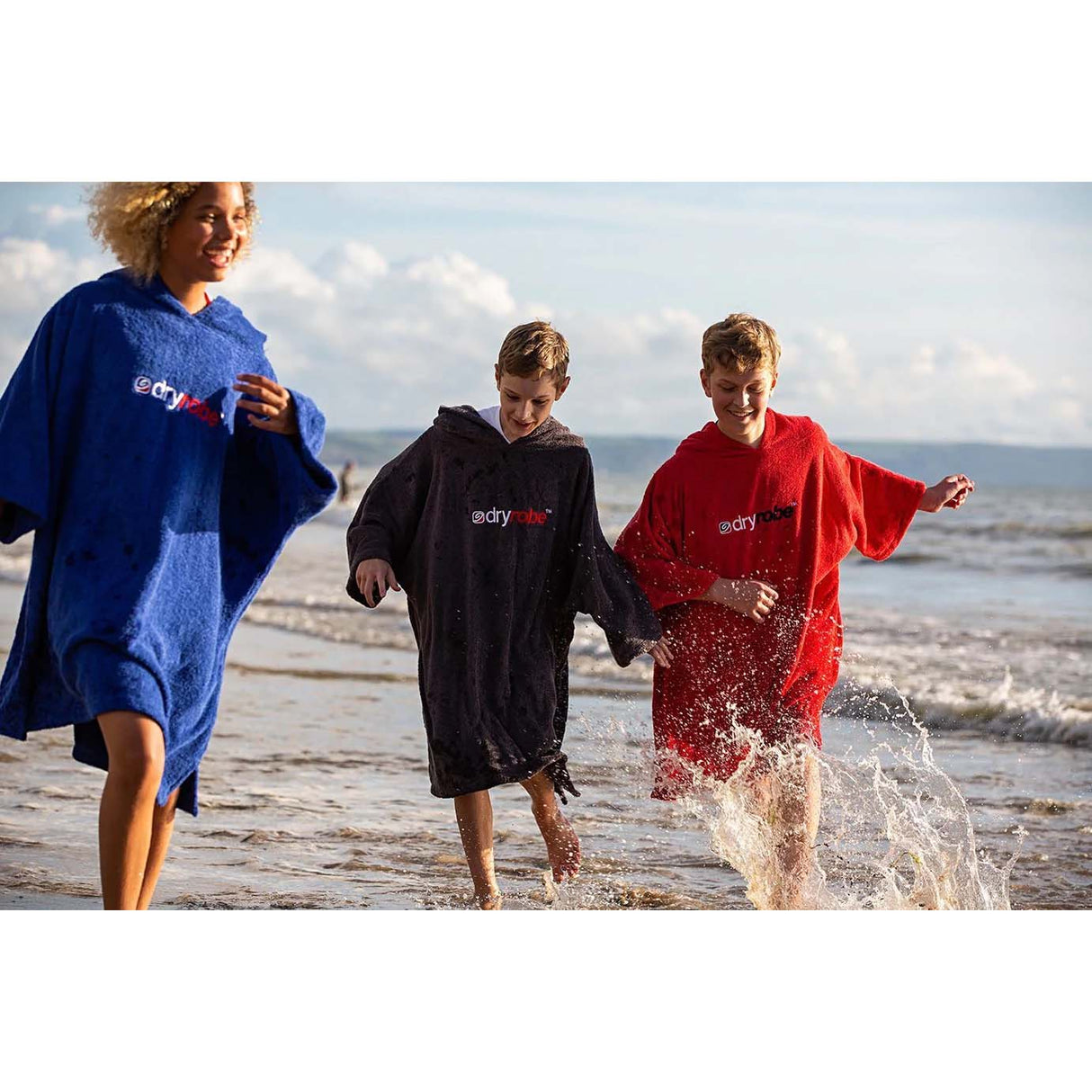 Dryrobe Kids Organic Cotton Towel Short Sleeve Changing Robe - Royal Blue
