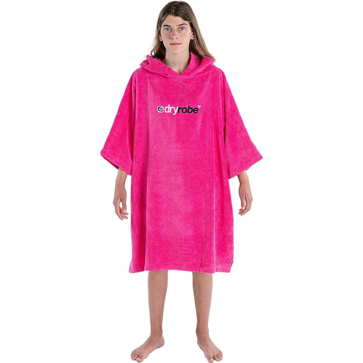 Dryrobe Kids Organic Cotton Towel Short Sleeve Changing Robe - Pink