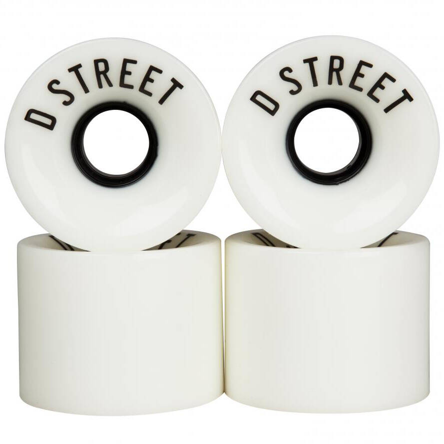 D-Street 59 Cent 78A Longboard Wheels - White 59mm (Pack of 4)