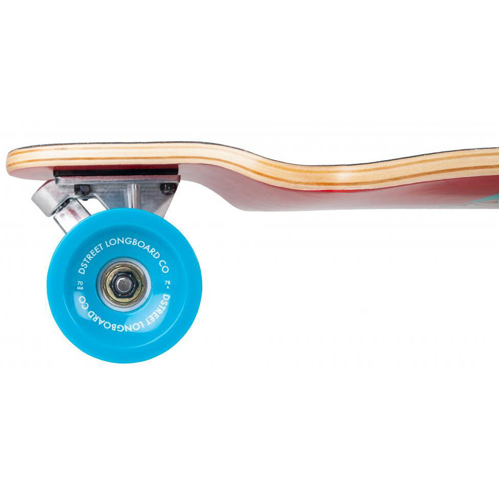 D-Street Hawaiian Drop Down Complete Longboard - Red/Blue 38''
