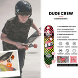 Rad Checkers Complete Skateboard - Black/Red 7.75"