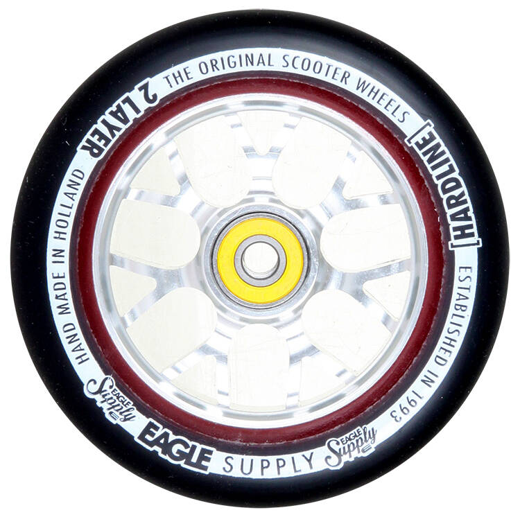Eagle Sport Hardline 2-Layer X6 Panthers Scooter Wheel - Black/Silver 115mm