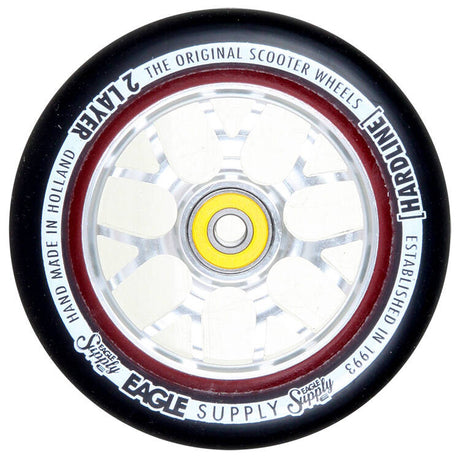 Eagle Sport Hardline 2-Layer X6 Panthers Scooter Wheel - Black/Silver 115mm