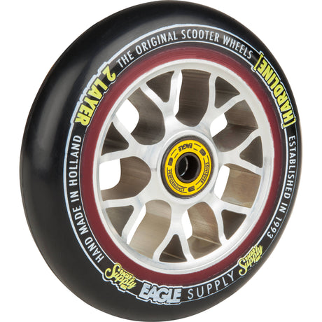 Eagle Sport Hardline 2-Layer X6 Panthers Scooter Wheel - Black/Silver 115mm